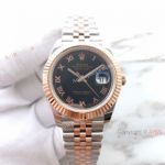  Replica Rolex Datejust II 3255 Watch 2 Tone Rose Gold Rolex Black Roman Dial